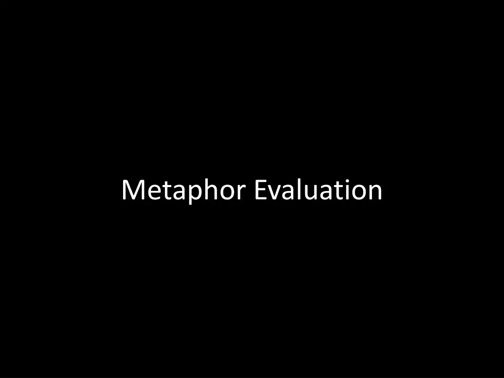 metaphor evaluation