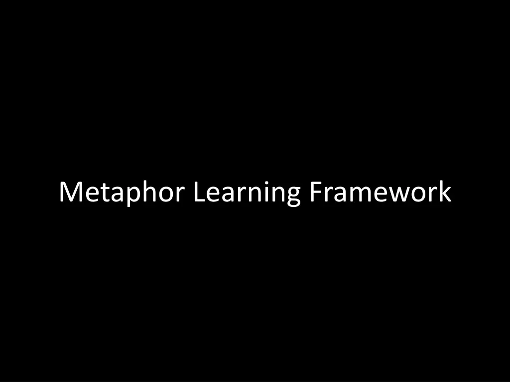 metaphor learning framework