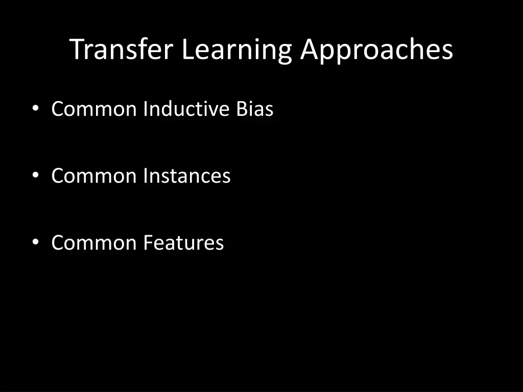 transfer learning approaches