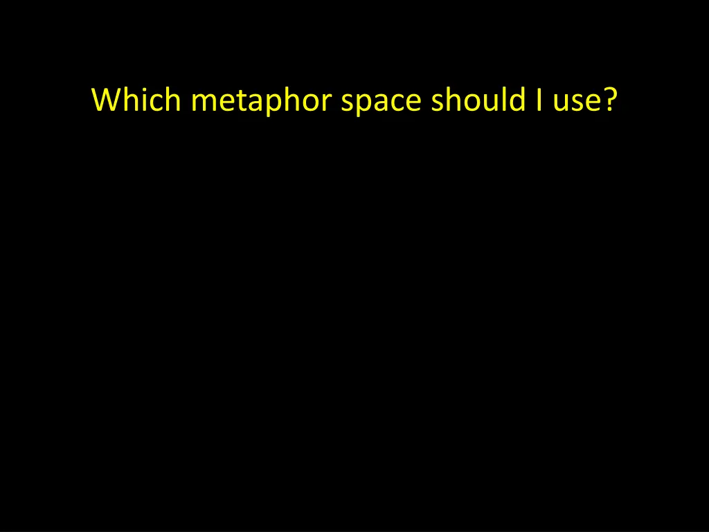 which metaphor space should i use