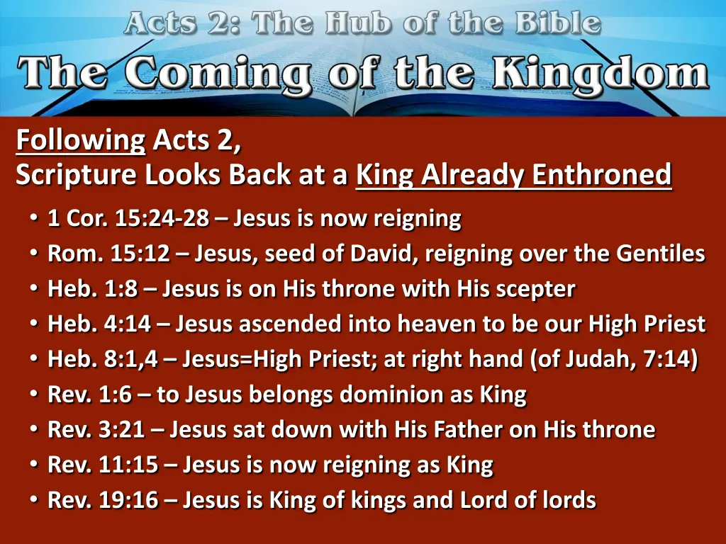 following acts 2 scripture looks back at a king