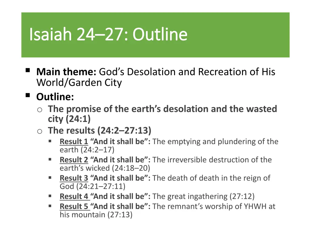 isaiah 24 isaiah 24 27 outline 27 outline