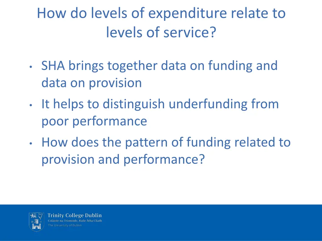 how do levels of expenditure relate to levels