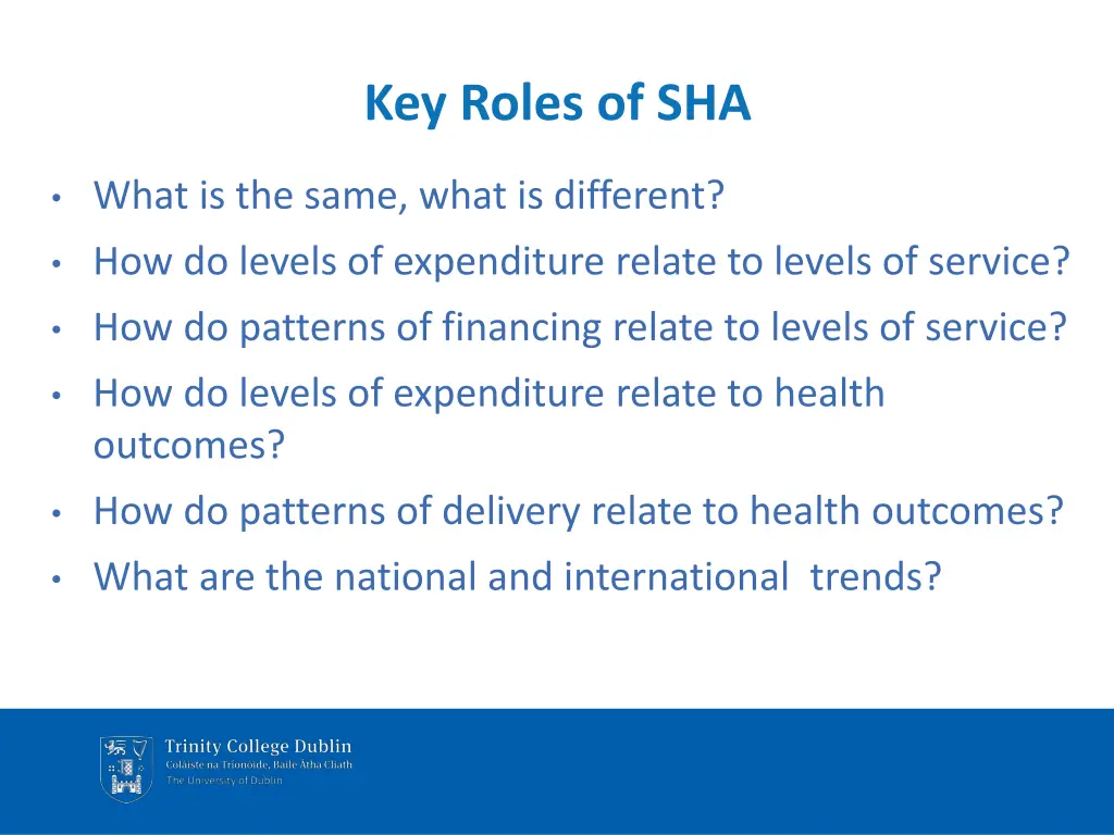 key roles of sha