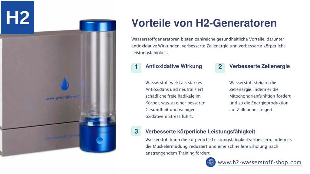 vorteile von h2 generatoren