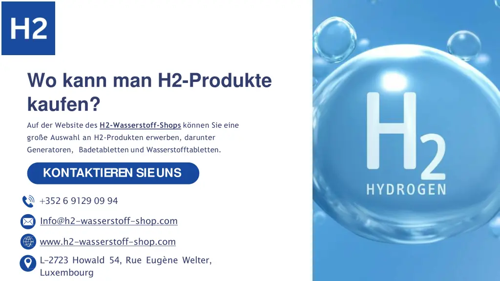 wo kann man h2 produkte kaufen