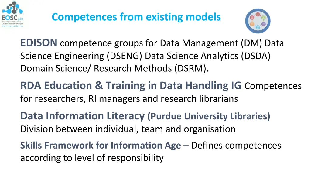 competences from existing models