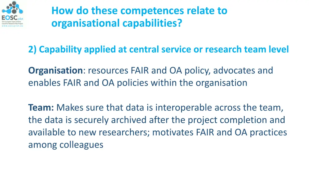 how do these competences relate to organisational 1