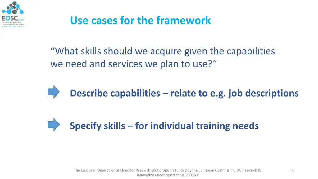 use cases for the framework