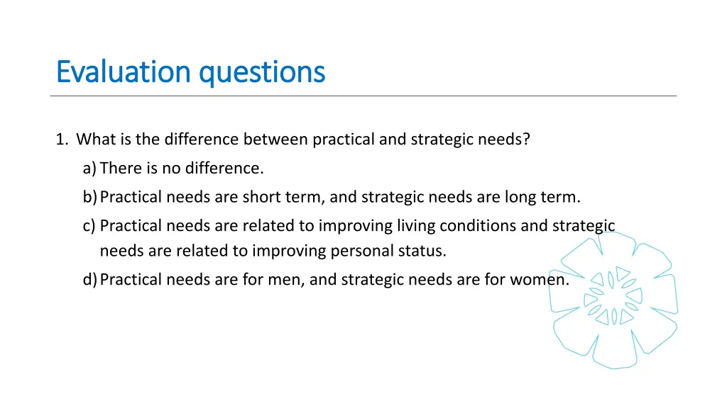 evaluation questions evaluation questions 1