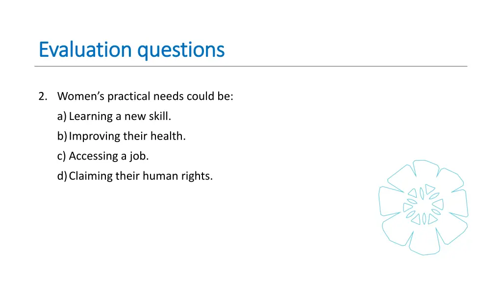 evaluation questions evaluation questions 2