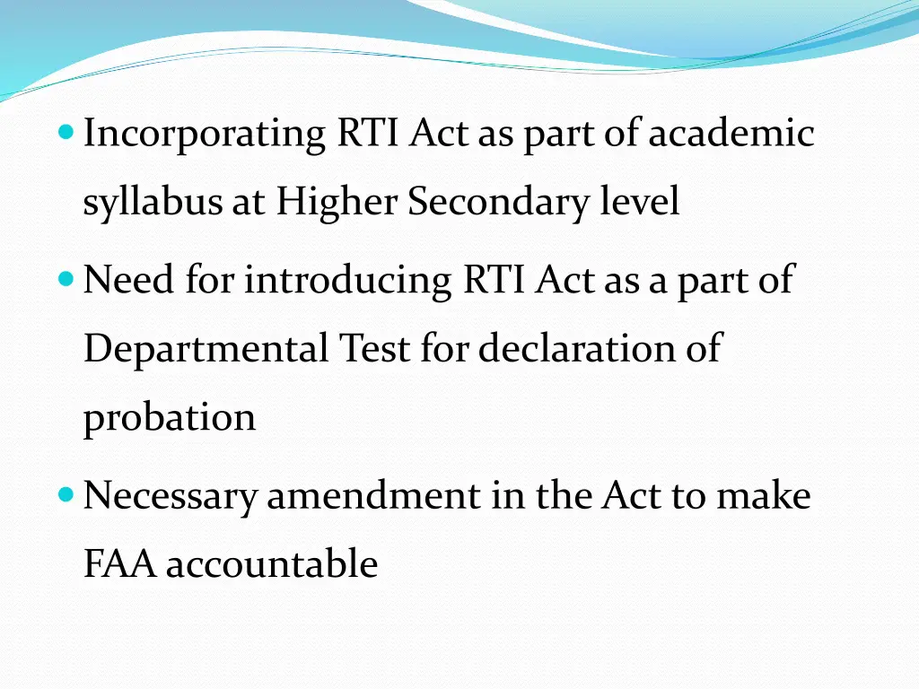 incorporating rti act as part of academic