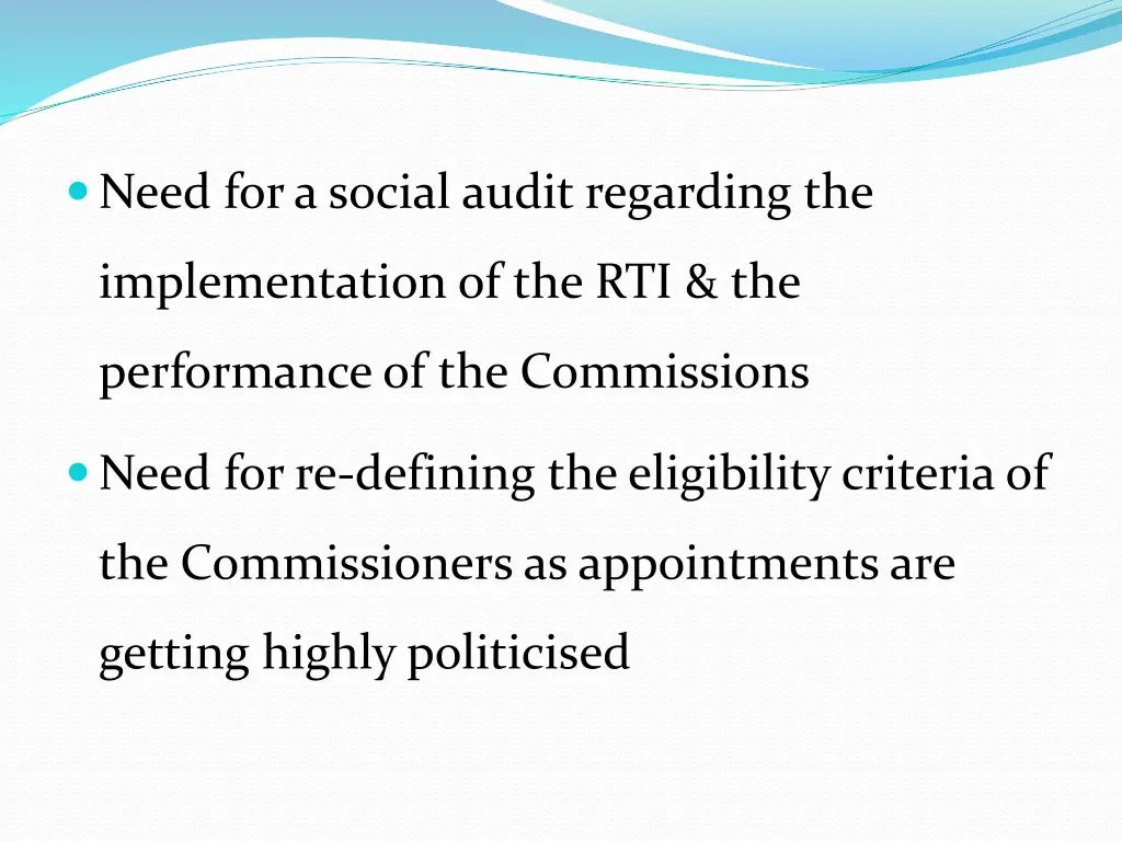 need for a social audit regarding the