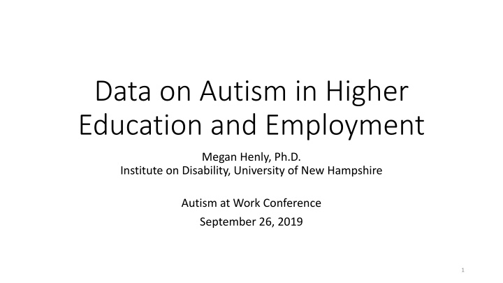 data on autism in higher education and employment