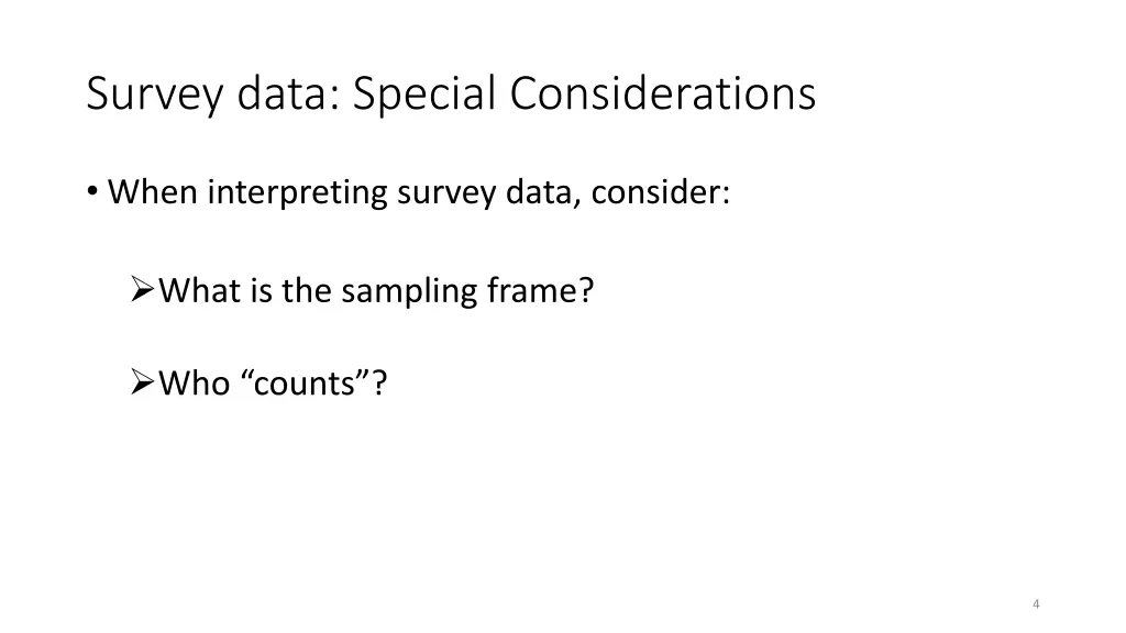 survey data special considerations