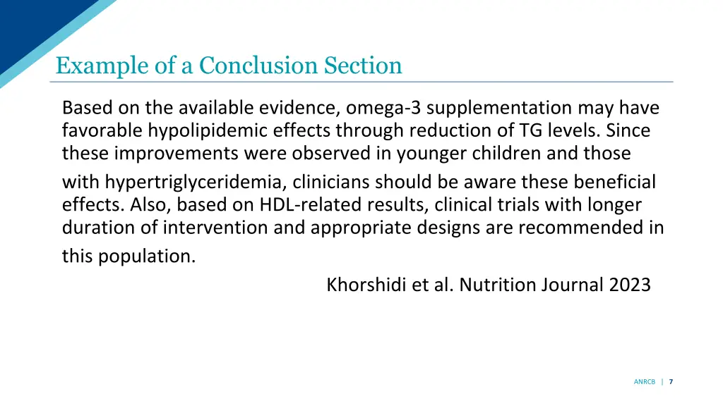 example of a conclusion section