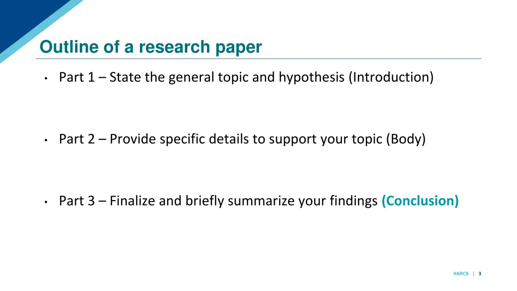 outline of a research paper