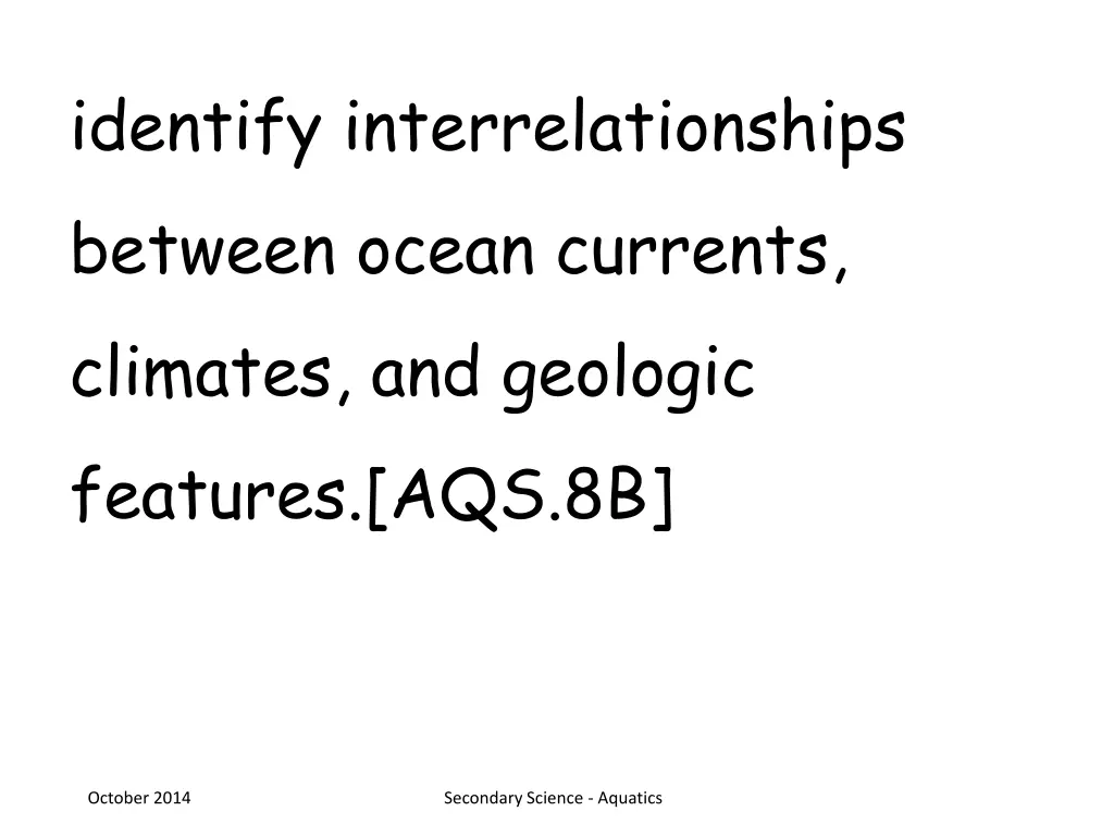 identify interrelationships between ocean