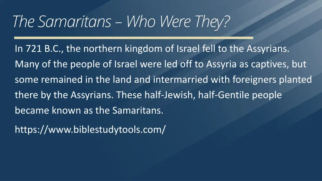 the samaritans who were they