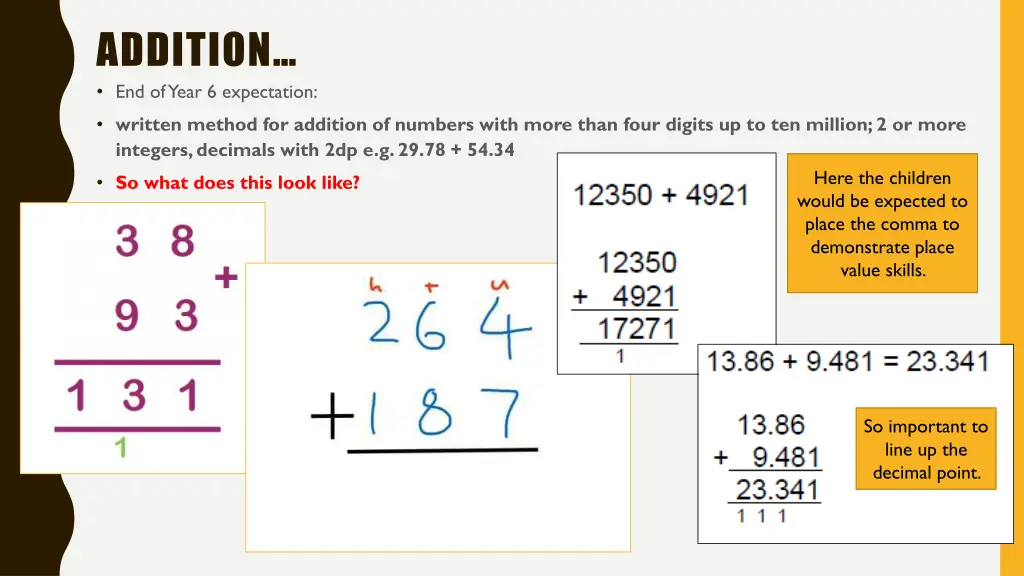 addition end of year 6 expectation