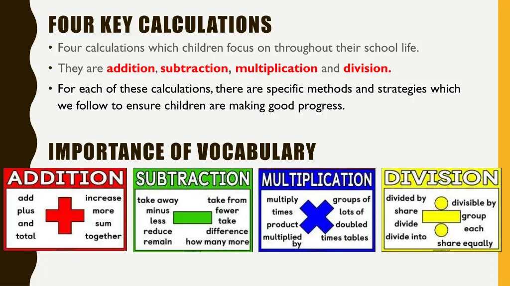 four key calculations four calculations which