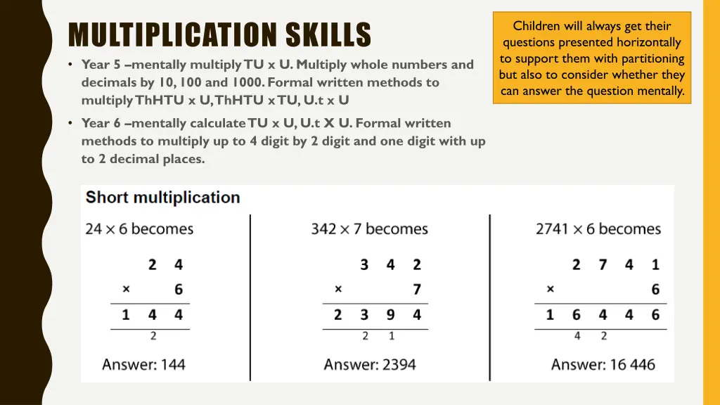 multiplication skills year 5 mentally multiply