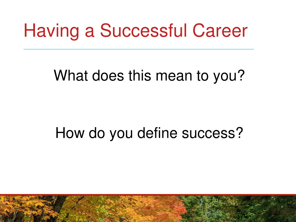 having a successful career