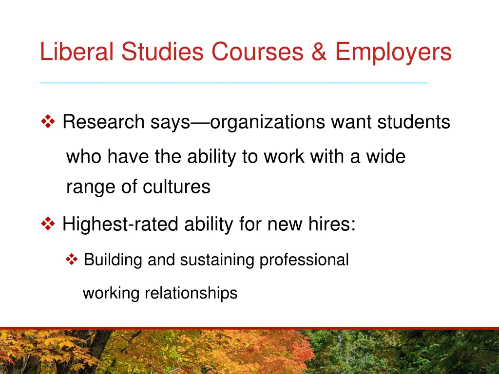 liberal studies courses employers