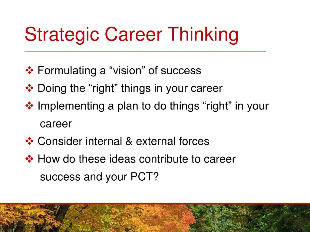 strategic career thinking