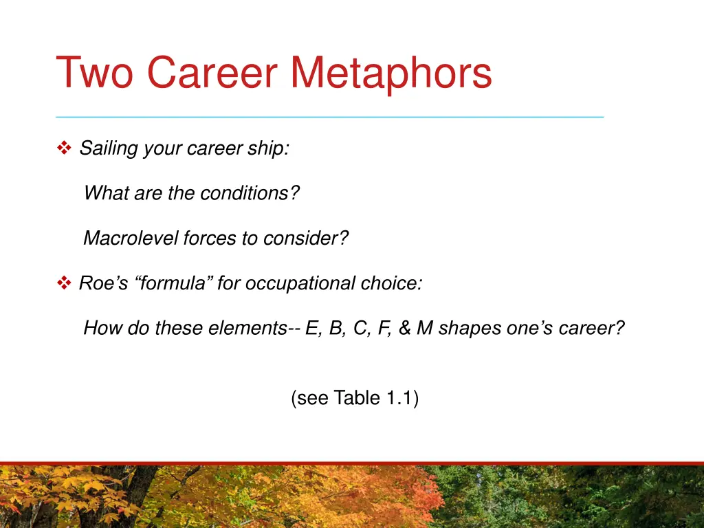 two career metaphors