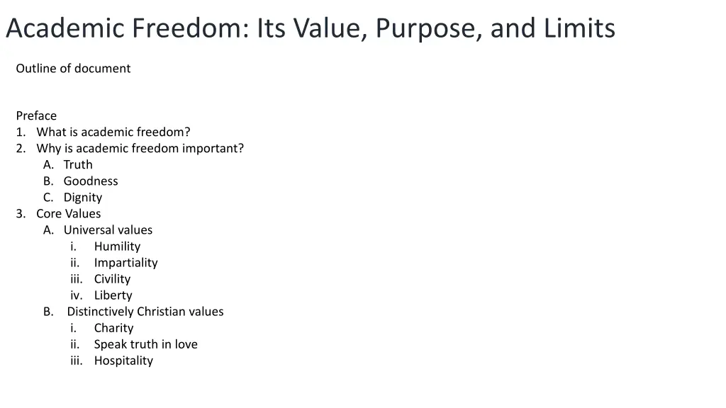 academic freedom its value purpose and limits 1