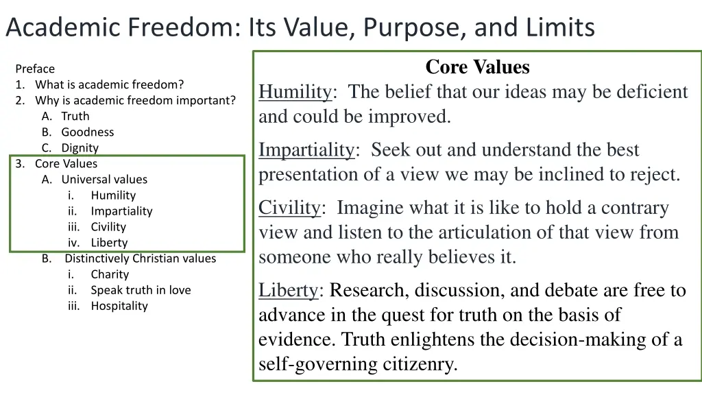 academic freedom its value purpose and limits 6