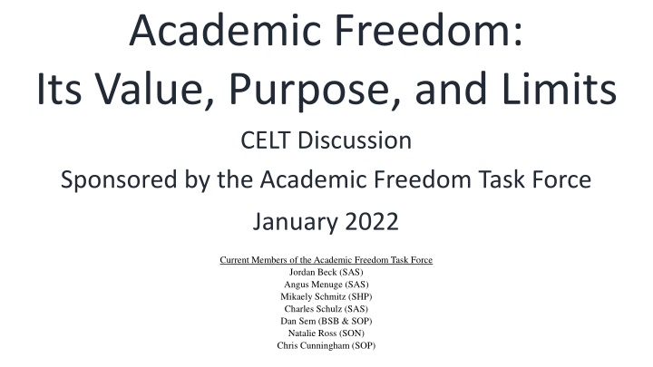 academic freedom its value purpose and limits