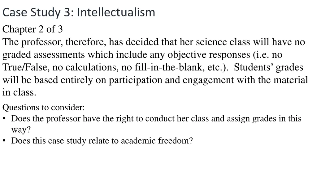 case study 3 intellectualism chapter 1