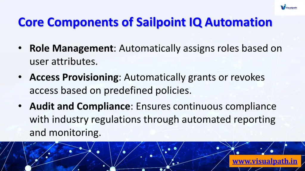 core components of sailpoint iq automation