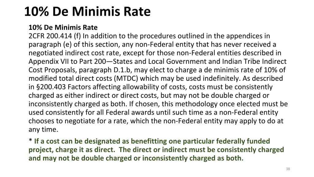 10 de minimis rate