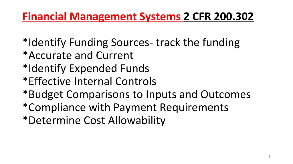 financial management systems 2 cfr 200 302