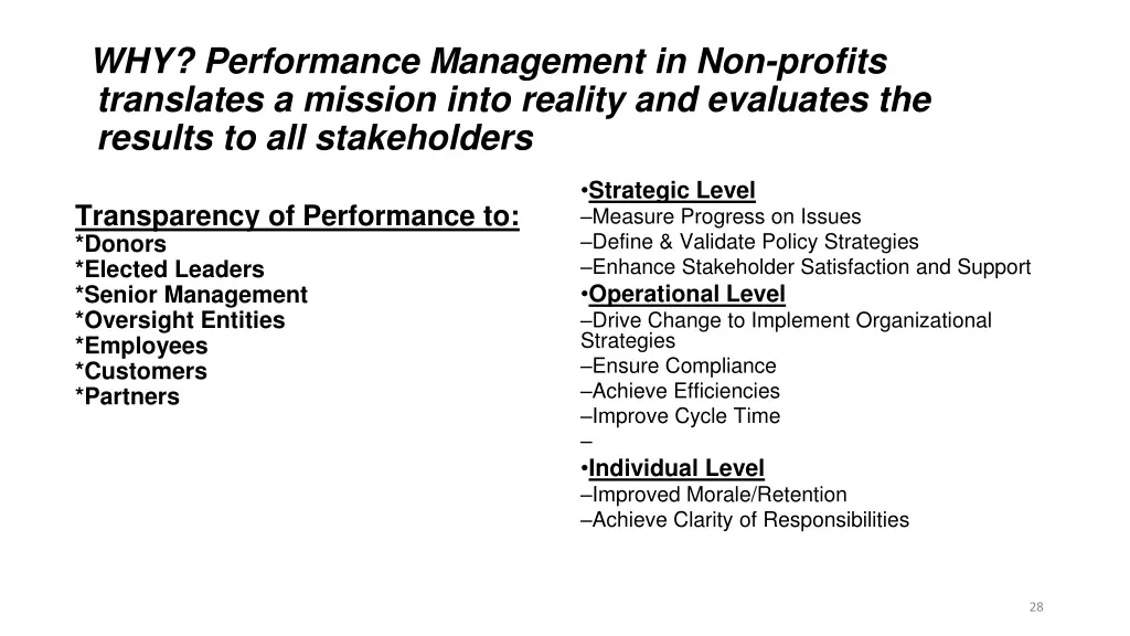 why performance management in non profits