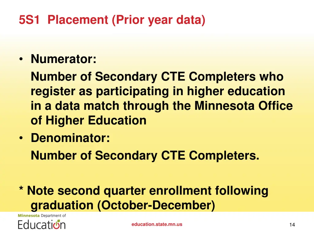 5s1 placement prior year data