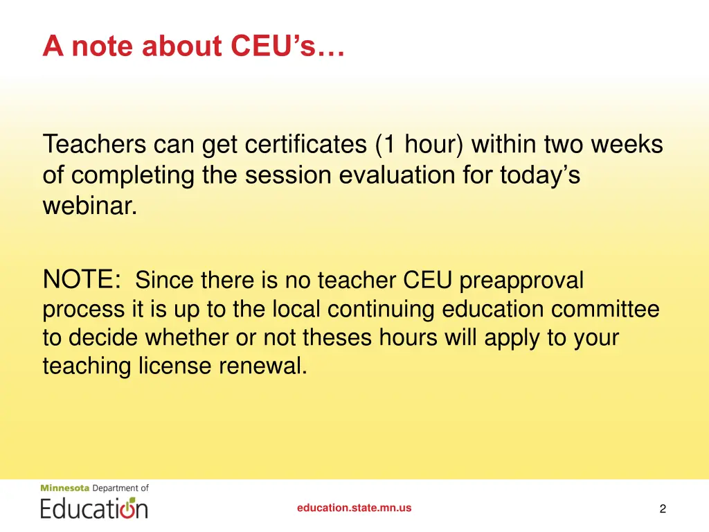 a note about ceu s