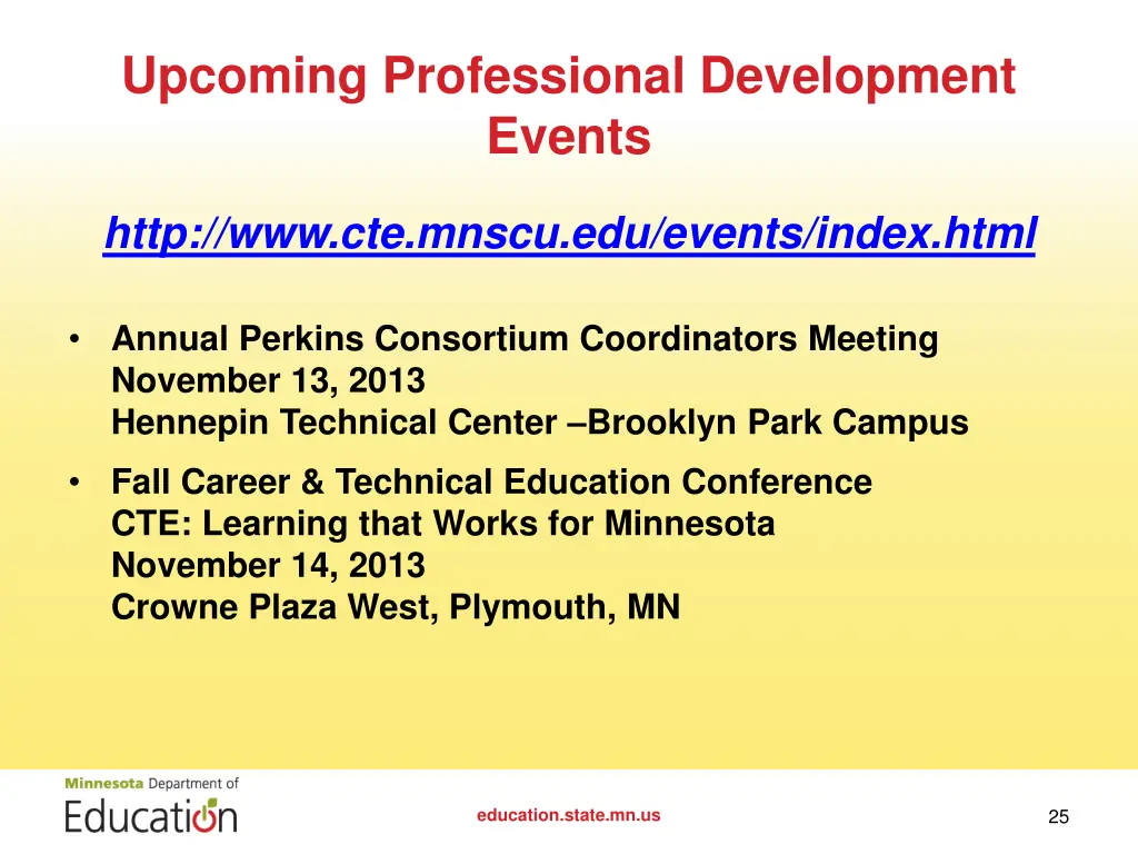 upcoming professional development events