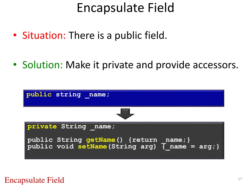 encapsulate field