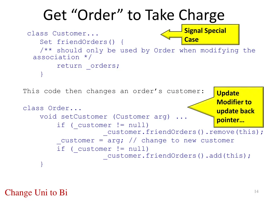 get order to take charge