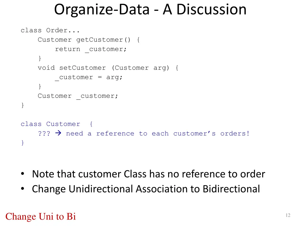 organize data a discussion