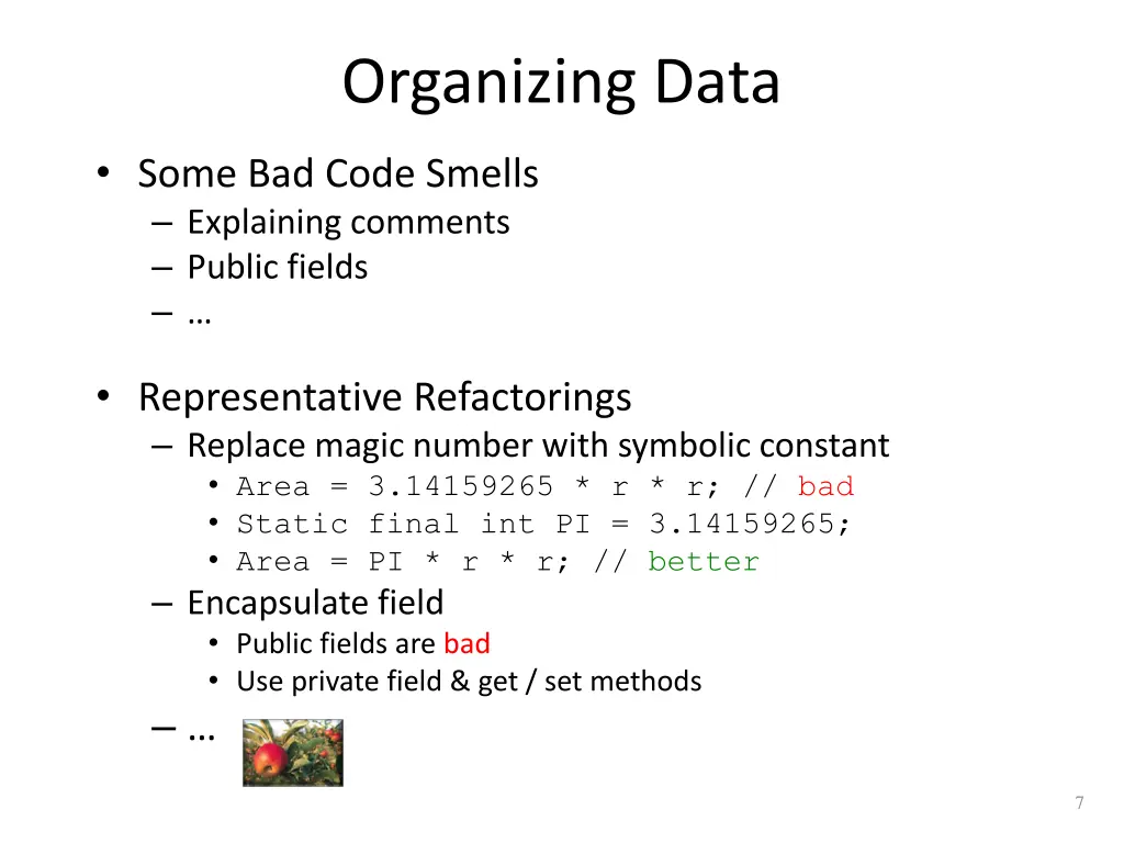 organizing data 1