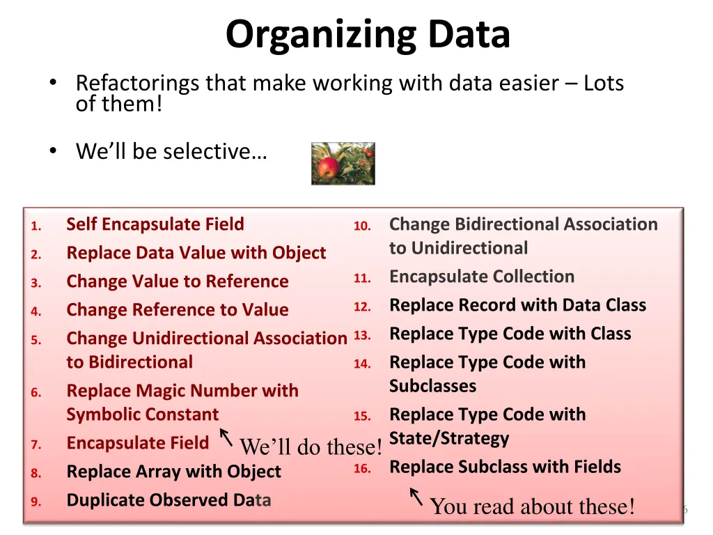 organizing data