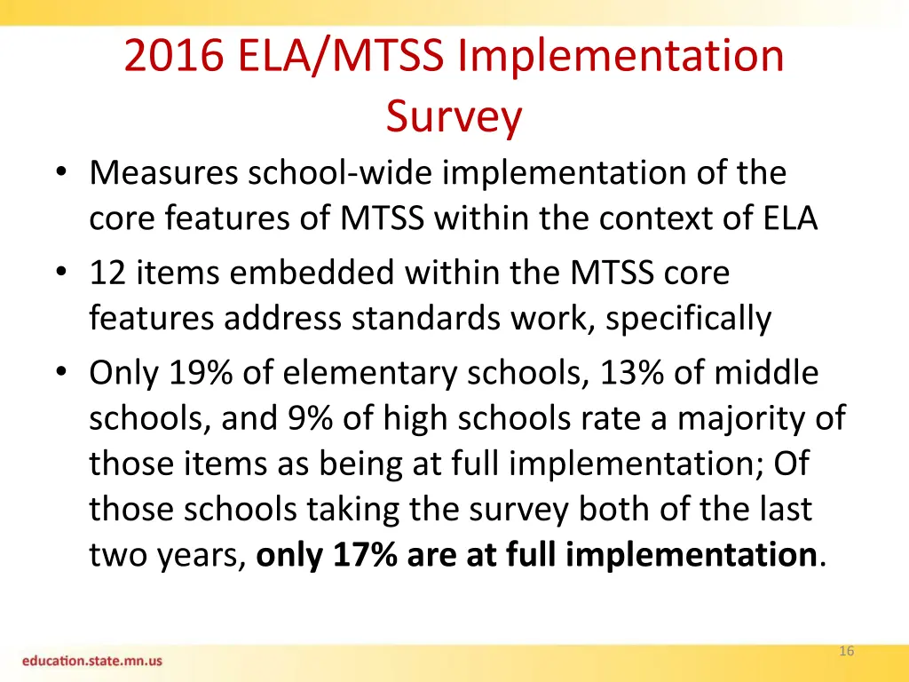 2016 ela mtss implementation survey measures