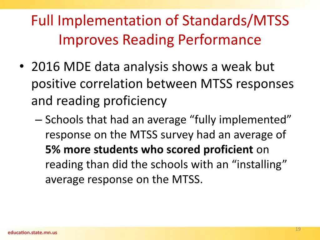 full implementation of standards mtss improves