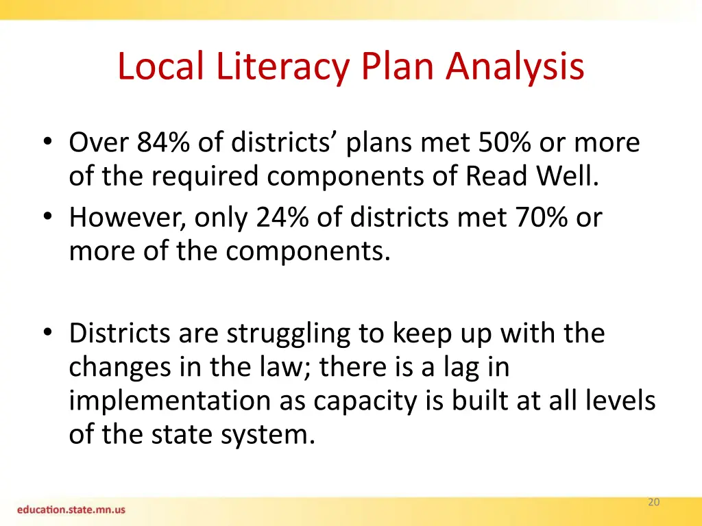 local literacy plan analysis