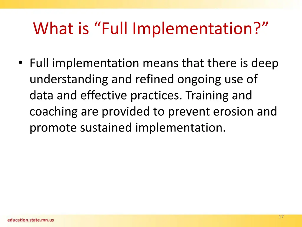 what is full implementation